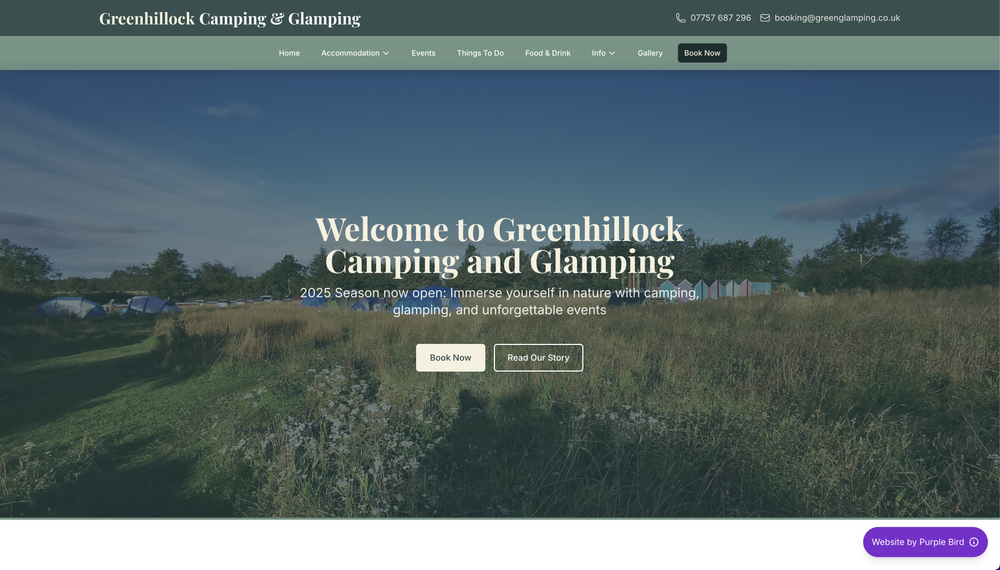 Greenhillock Glamping new website