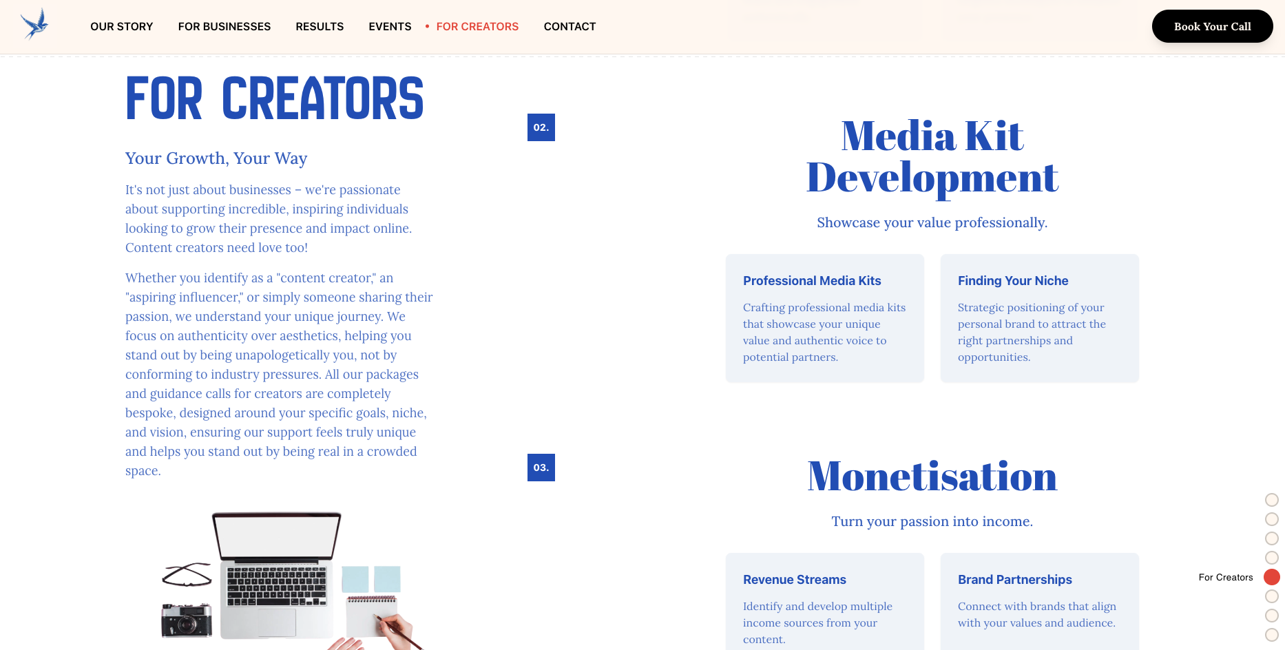 Interactive service explorer for social media management